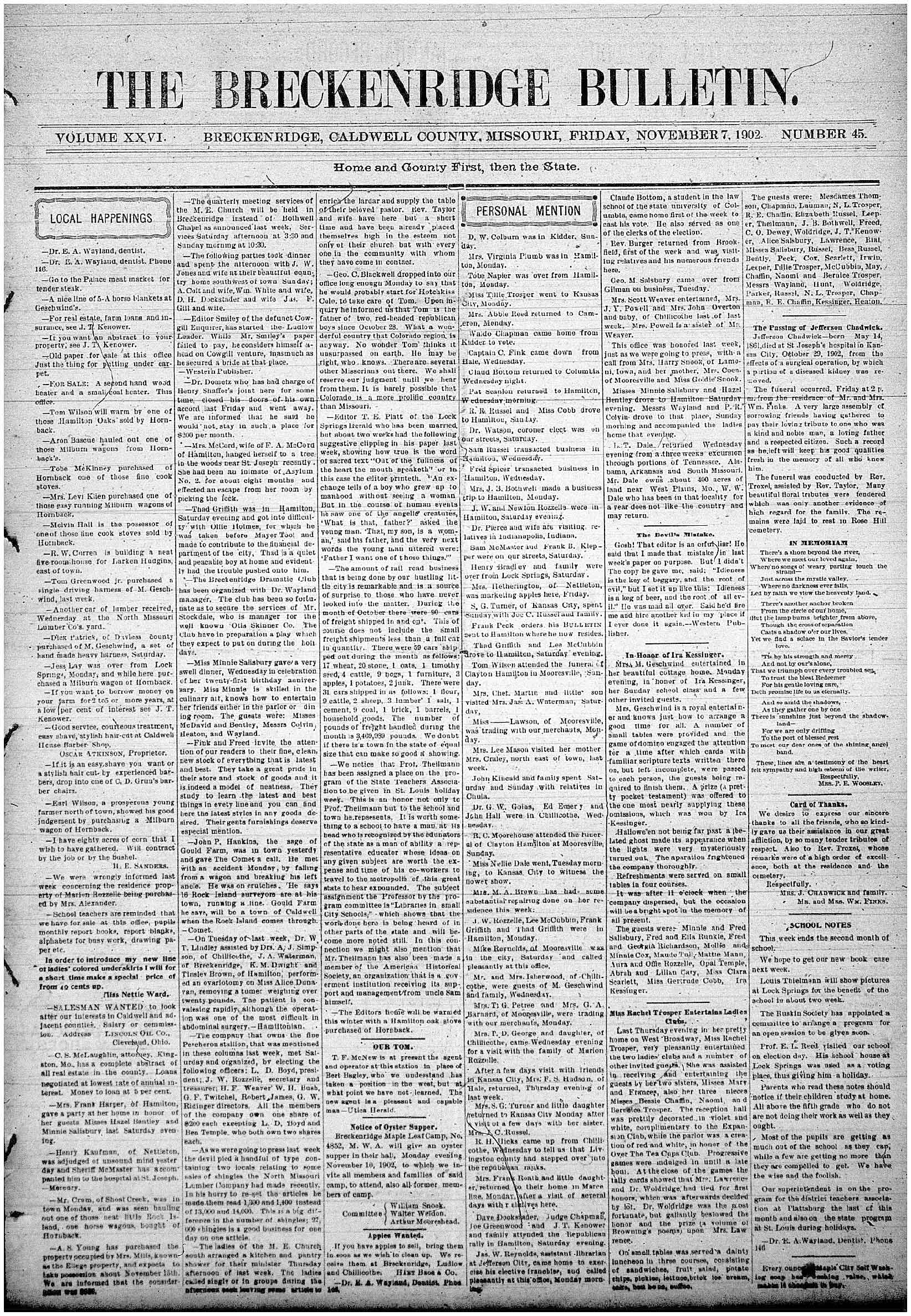 [Breckenridge Bulletin]