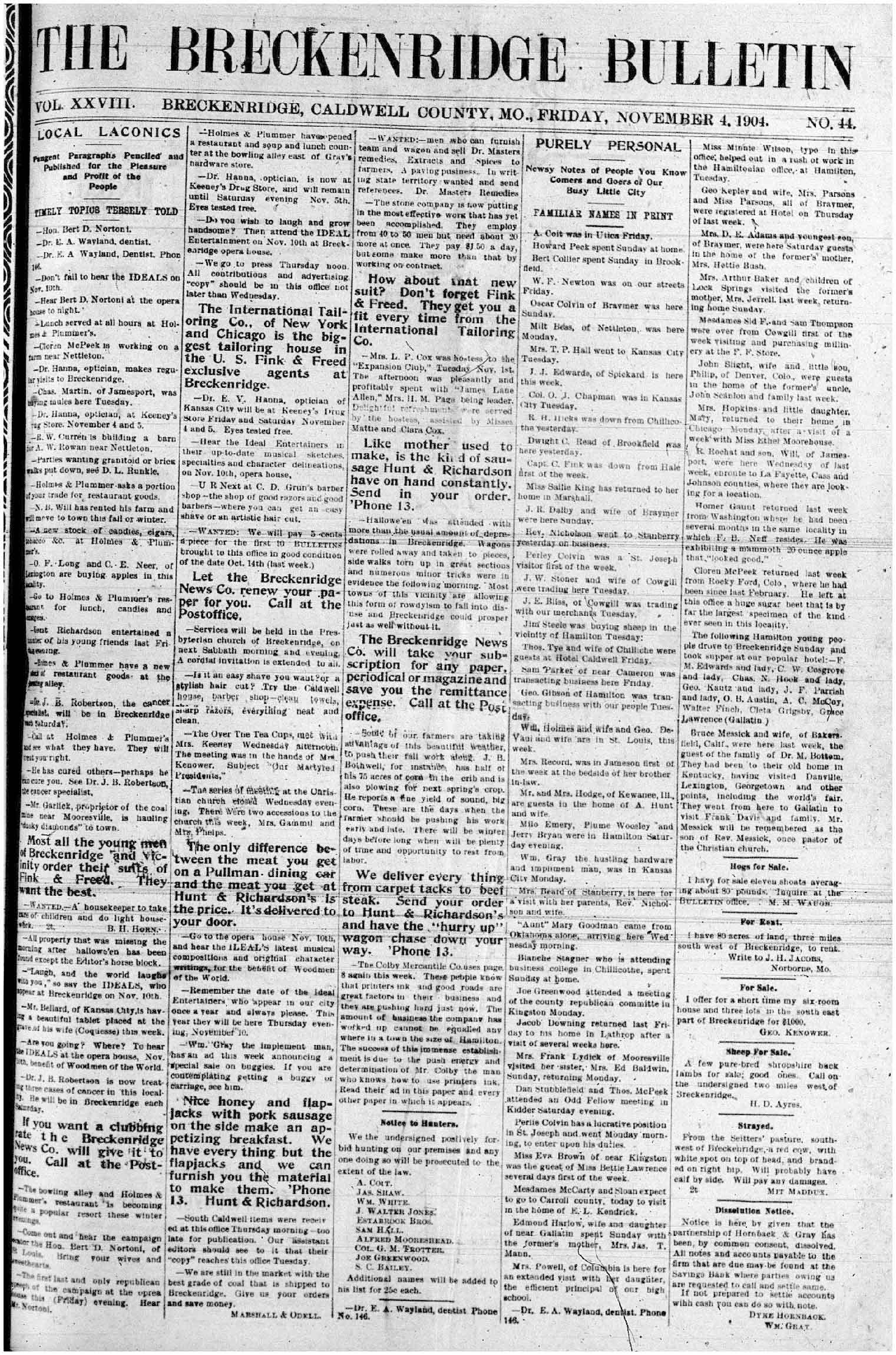 [Breckenridge Bulletin]