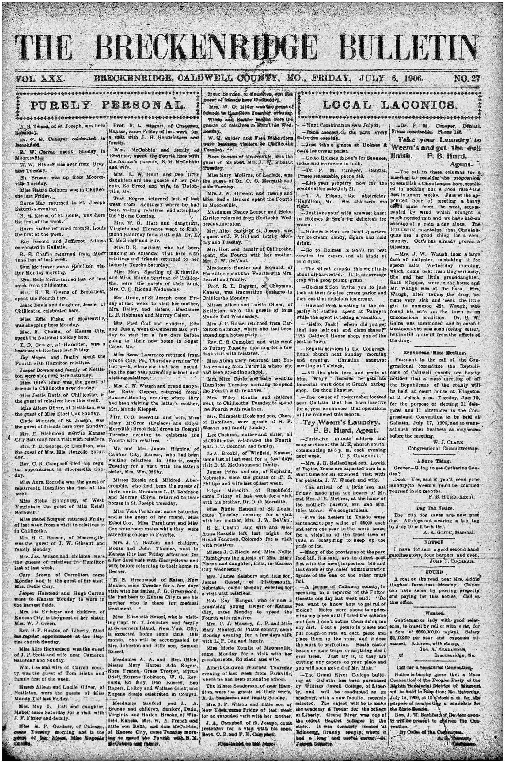 [Breckenridge Bulletin]