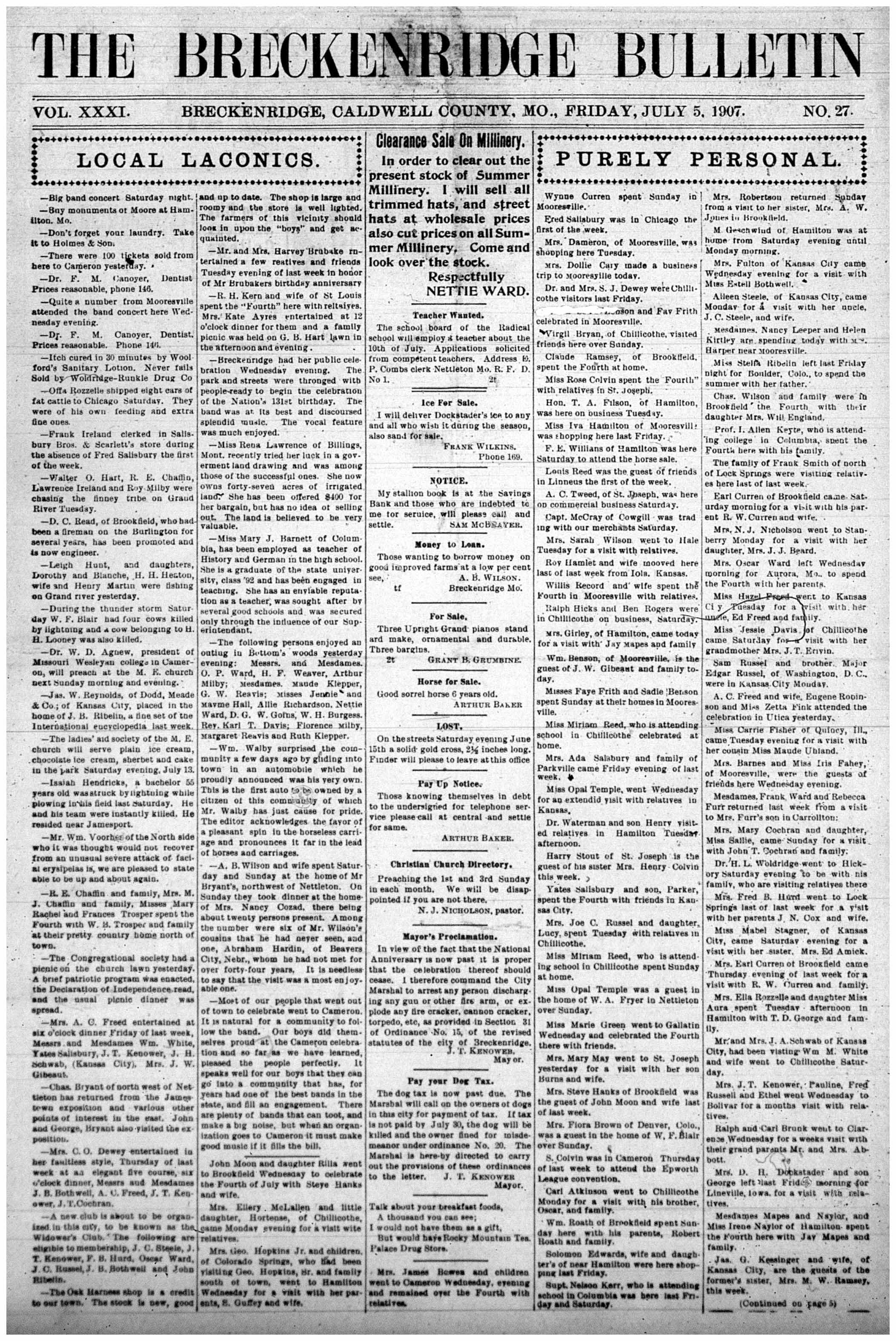 [Breckenridge Bulletin]