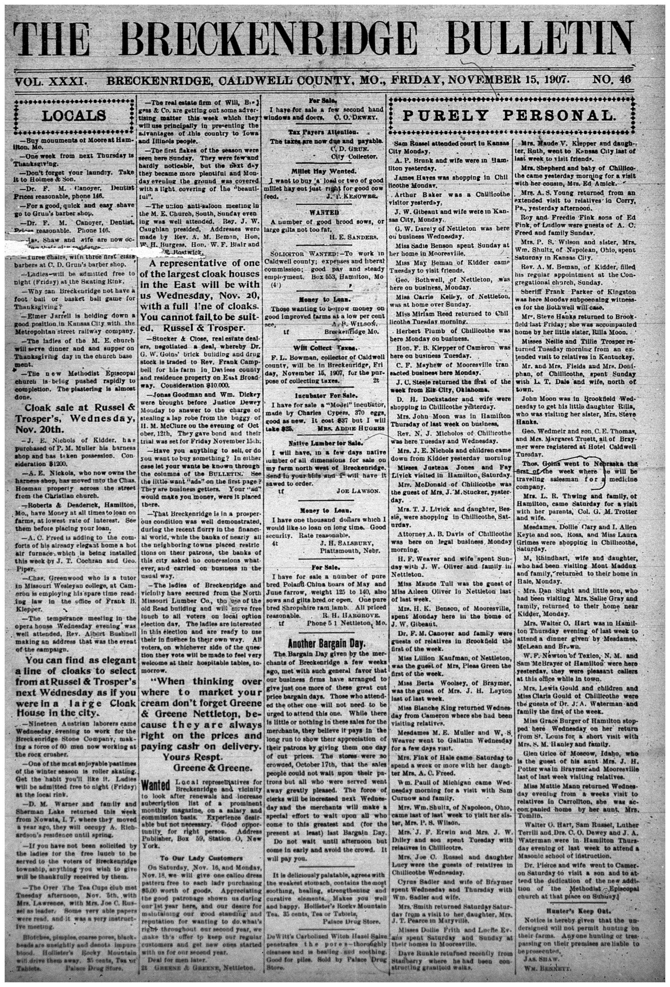 [Breckenridge Bulletin]