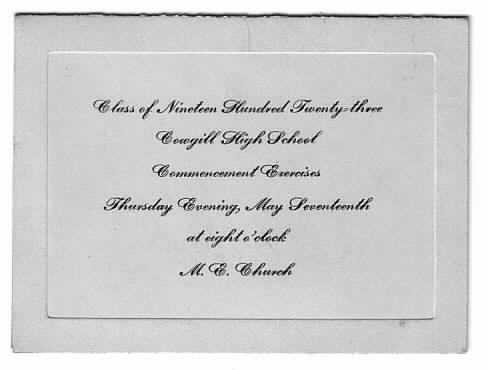 [Cowgill School, Class of 1923]