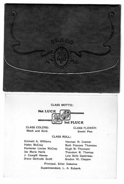 [Cowgill School Announcement, inside cover]