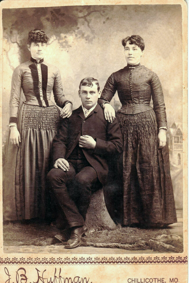 [Flora Higgins, Ed Higgins and friend]